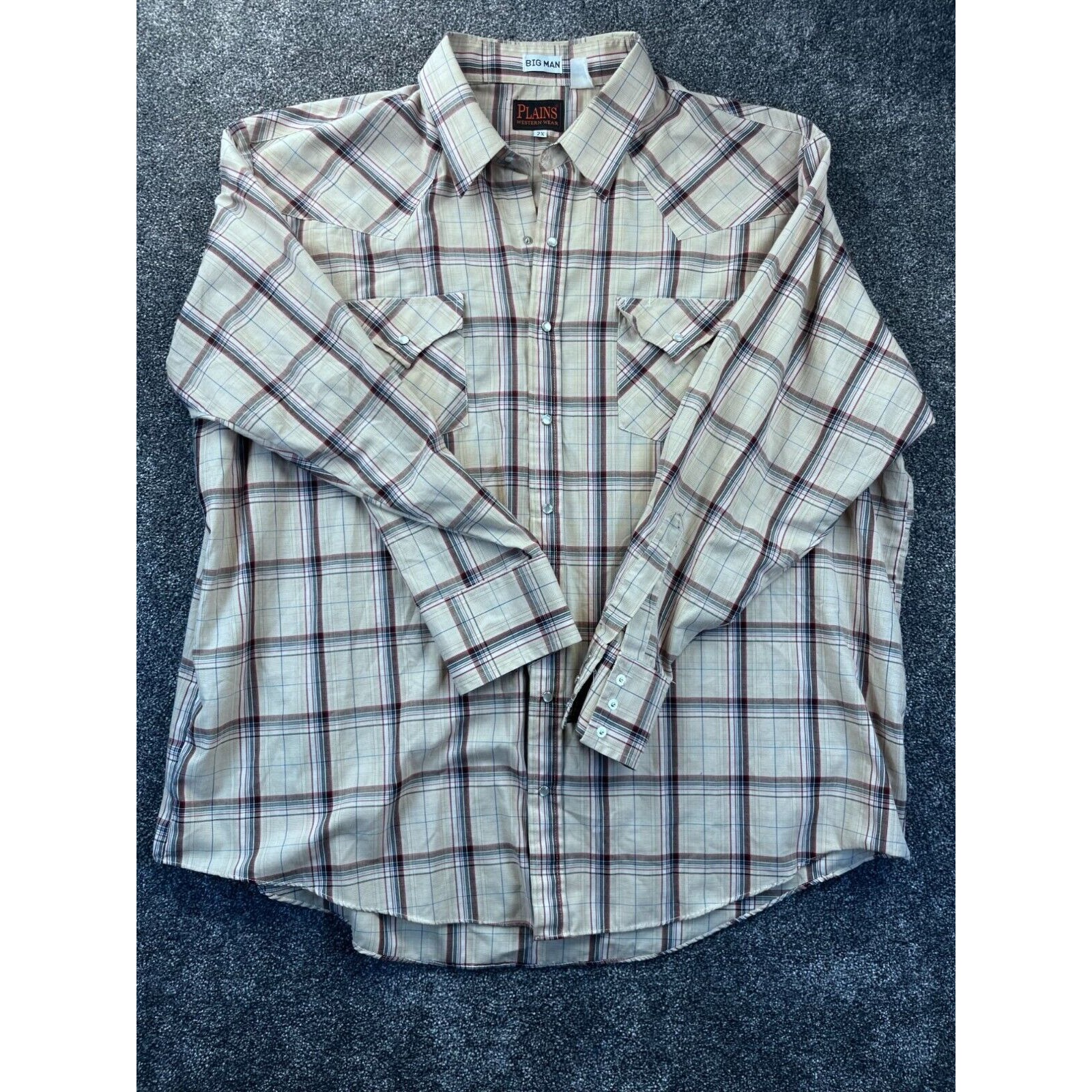 Plains Western Wear Plaid LongSleeve Western Shirt 2x Plains Western Wear